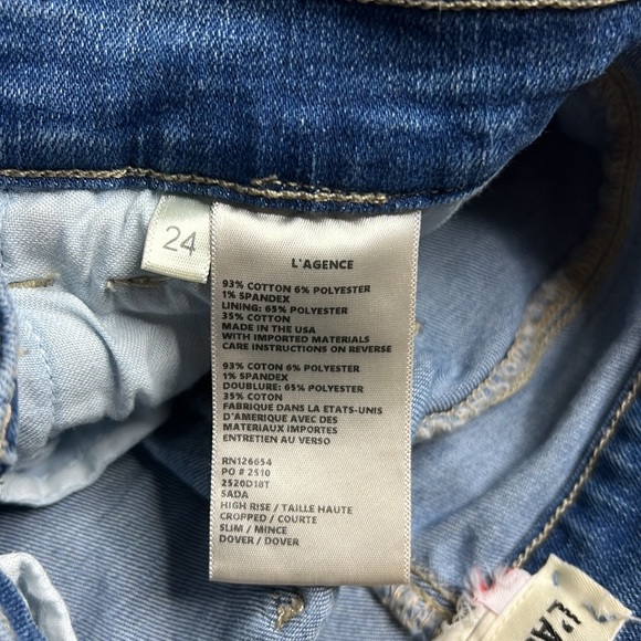 L’AGENCE Sada Side Stripe Crop Slim Jeans 24 - Picture 7 of 12